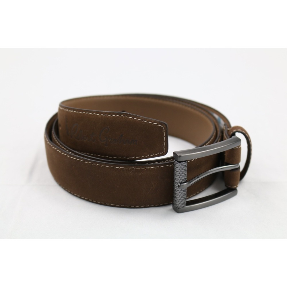 Robert Graham Ripaso Belt Genuine Leather Tan Brown Mens Size 42 $98